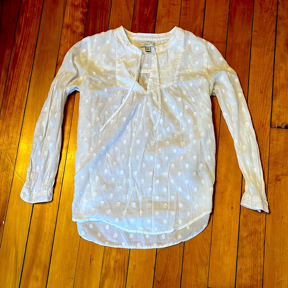 J.Crew, size 2, white cotton blouse